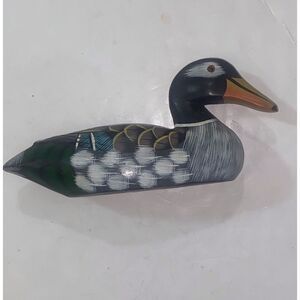 VTG,HAND CRAVED  PAINTED WOODEN MALLARD DUCK HOME DECOR